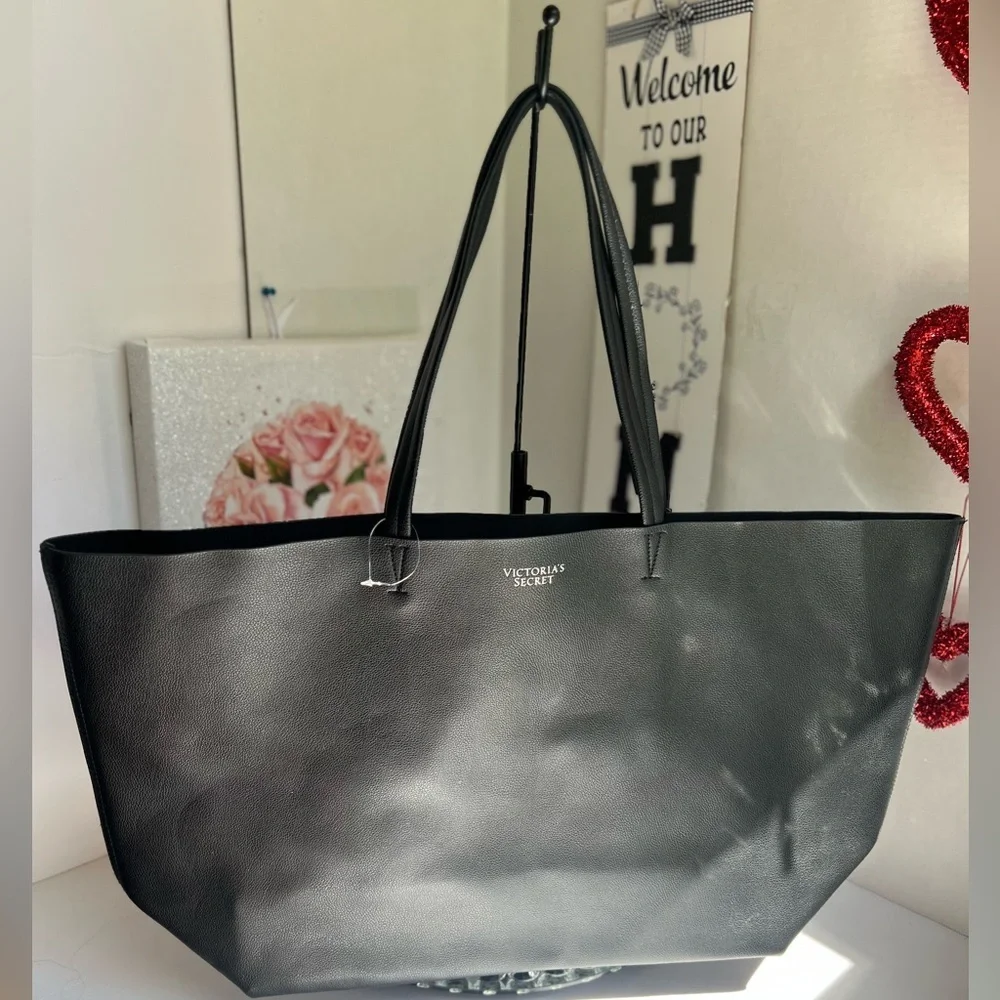 Victoria's Secret Black  XL Tote Bag Elegant and Spacious